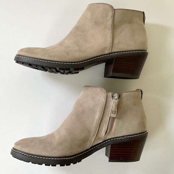 SAM EDELMAN Pryce Tan Waterproof Ankle Boots Size 8.5 Like New Condition - Picture 5 of 8